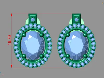 Women Earrings 3DM STL Womens Earring Renders 3D print models   3D print model 32