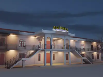 wedding hall Low-poly 3D model