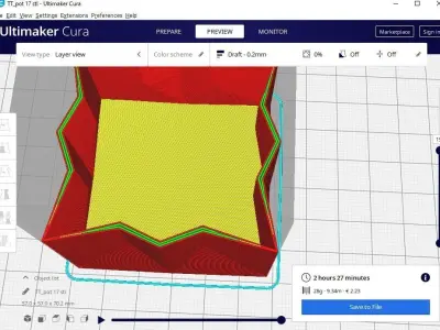 succulent plant pot 17 3D print model