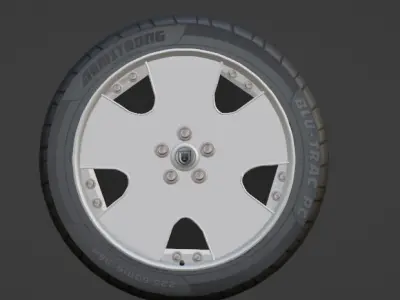 Asanti AF111 Wheel Rim Low-poly 3D model