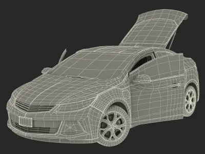 Generic Hybrid Car Rigged 3D model