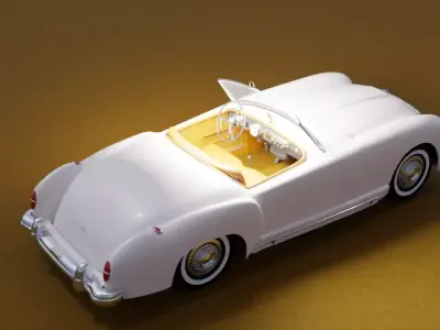 Retro Classic Roadster 1951 Nash-Healey Low-poly 3D model