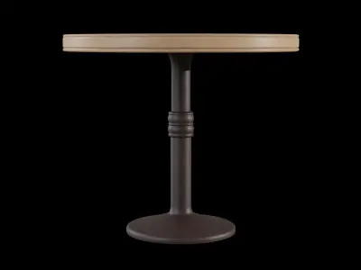 Round Sienna Dining Table pine wood Low-poly 3D model