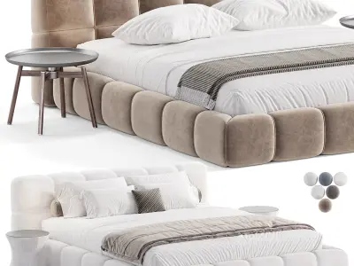 Modern Upholstered Bed Frame 3D model