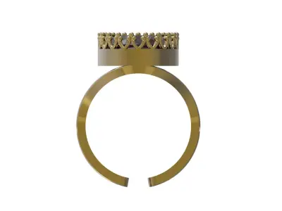 Open Band Solitaire with Crown Setting model gr0175 3D print model