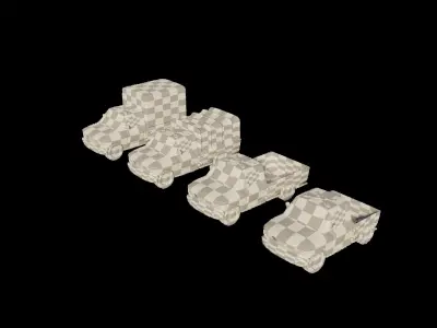 Pickup Trucks model Low-poly 3D model