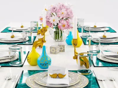 Tableware table setting 3D model