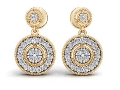 AV 728 Diamond Dangle Earrings 3D print model