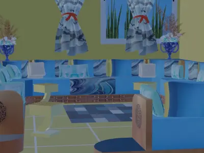 LIVING ROOM MAROCAIN 3D MODEL 3D model