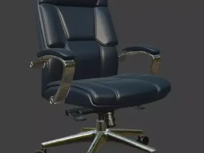 Black Leather Executive Office Chair High Detail 3D Model 3D model