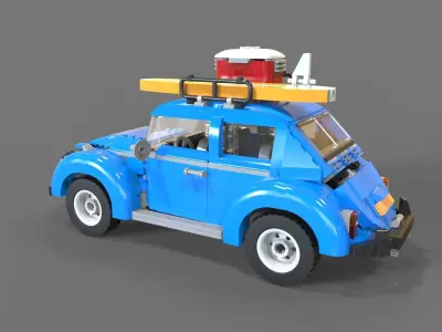 Lego car Volkswagen beetle 3D model