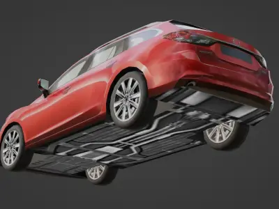 Lowpoly Realistic Mazda 6 wagon Low-poly 3D model