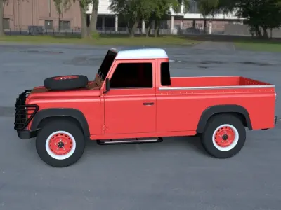 Land Rover Defender 110 Pick Up exterior HDRI 3D model