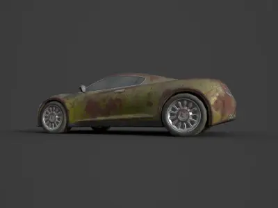 Generic Sport Car 01 Rusty Yellow Low-poly 3D model