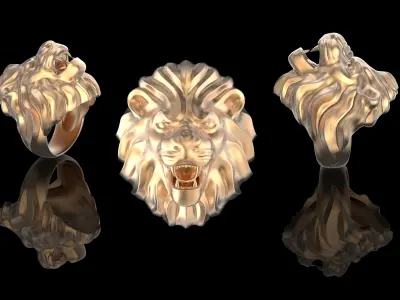 Lion Ring 3D print model