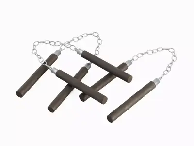 Leather Nunchaku 01 3D model