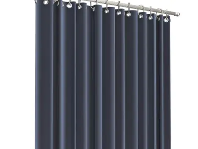 Cornice Classic Curtain 02 Chrome Low-poly 3D model