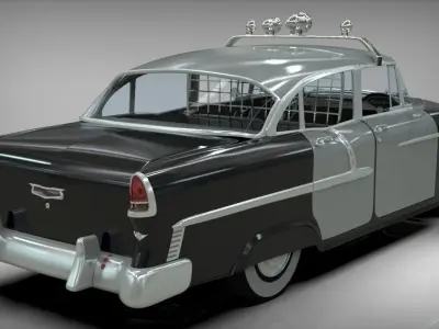 Police car Belair sedan 1955 3D model
