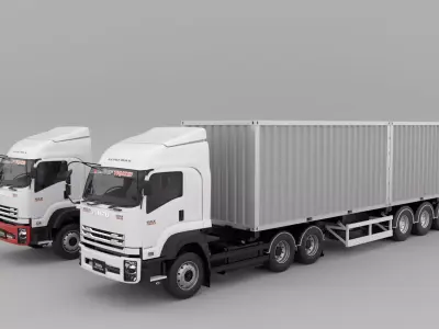 ISUZU All series Set 01 Low-poly 3D model