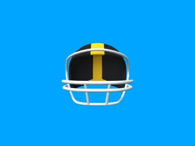 Low poly American Football Helmet 3D model - Cartoon Helmet Low-poly 3D model