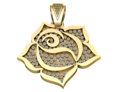 ROSE FLOWER SHIPE PENDANT 3D PRINTABLE MODEL  3D print model