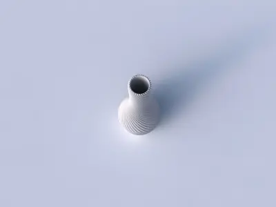 Vase curved 2 with bent extruded lines 2 3D print model