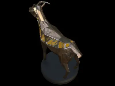Steampunk Goat Low-poly 3D model