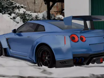 GTR-R35 Low-poly 3D model