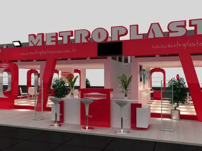 Exhibition Fair Stand 20x11 3D model