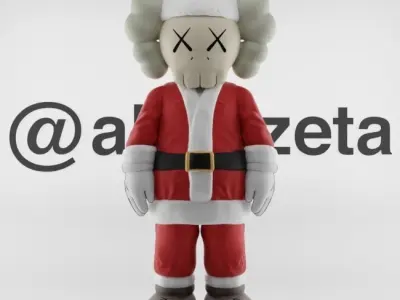 Kaws Santa Claus Merry Christmas Textured Low-poly 3D model
