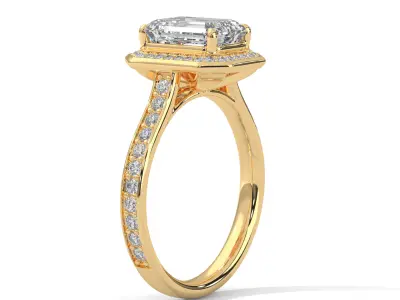 solitaire ring with detail images and 360 render videos 90 3D print model