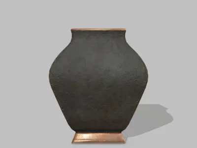 Table Set wooden chair Low-poly 3D model