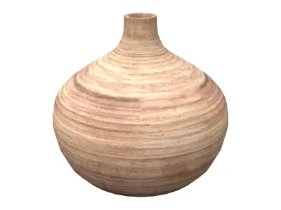 Fat Wooden Vase Low-poly 3D model