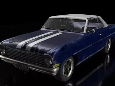 Nova 1 old car Low-poly 3D model
