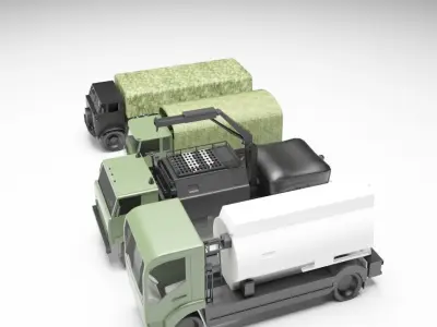 army vehicles package Low-poly 3D model