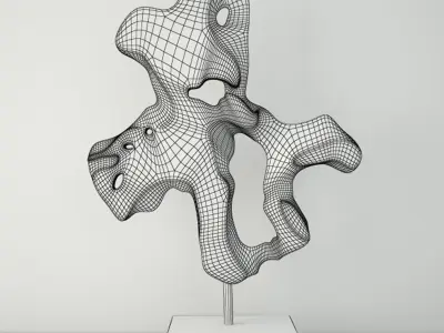 Teak Wood Table Top Decoration 3D model