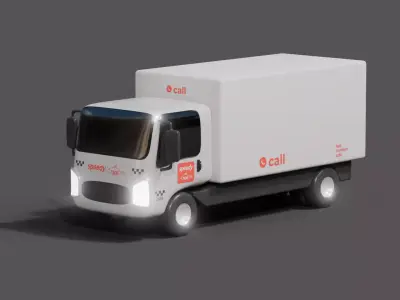 Stylized delivery vehicle full truck 3d model Low-poly 3D model