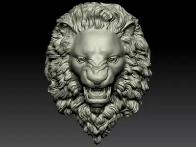 Lion Head Relief  3D Print Model 3D print model
