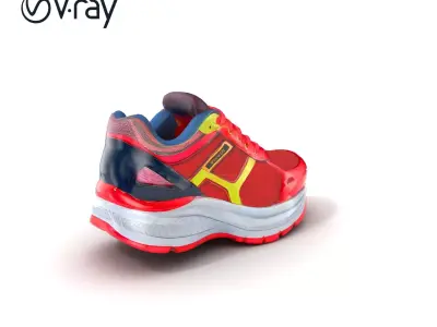 Neon Running Trainer Model Pack Low-poly 3D model