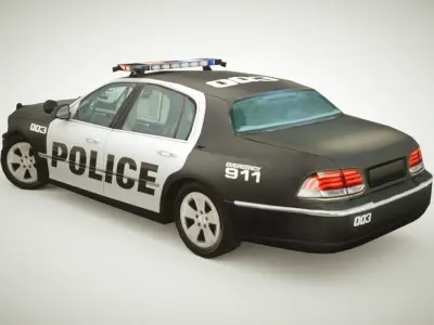 Generic Police Sedan v2 Low-poly 3D model