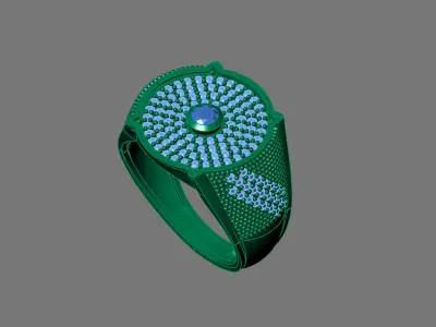 Gents Rings Diamond Men Ring STL 3DM 3D ready print model 3D print model