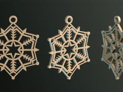SNOWFLAKES CLASSIC TREE DECORATION 3D print model