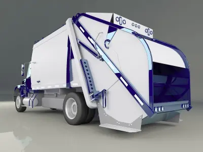 Garbage Truck 3D model Low-poly 3D model