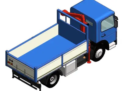 Small Truck Loader Crane-13 Low-poly 3D model
