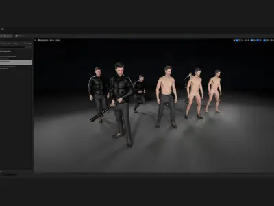 Man Winter Outfit - Modular - Rigged Low-poly 3D model