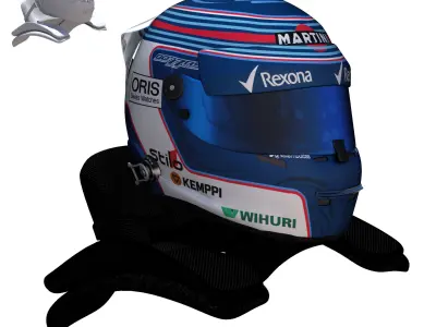 Bottas Helmet 2016 Low-poly 3D model