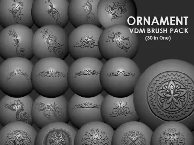 Ornament VDM Brush Pack 30 in one 3D model