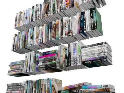 Books 150 pieces 1-6-1 Low-poly 3D model