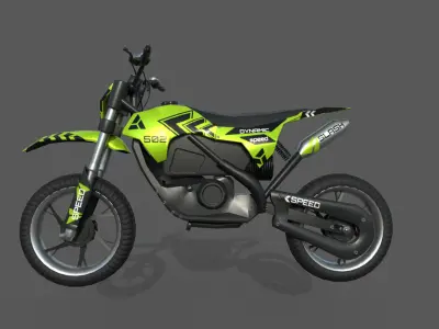 Dirt Bikes Rigged 3D model