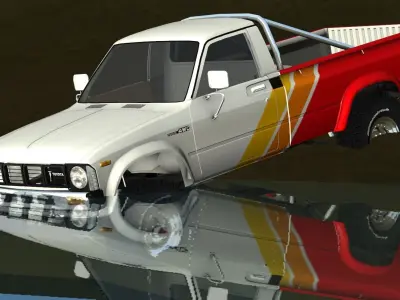 1979-1983 Toyota Hilux 4x4 Low-poly 3D model